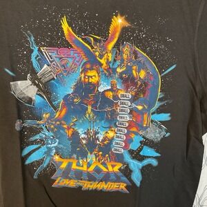 Marvel Superheroes Thor Love‎ & Thunder Poster Black T-Shirt Size Small